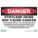 DANGER SIGN, ALUMINUM, ETHYLENE OXIDE MAY CAUSE CANCER, HEADER DANGER, 10 IN H, SURFACE MOUNT, WHITE/BLACK/RED