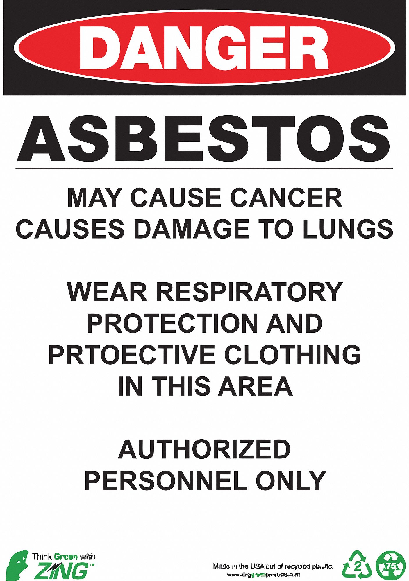 DANGER SIGNE,PLASTIQUE,ASBESTOS