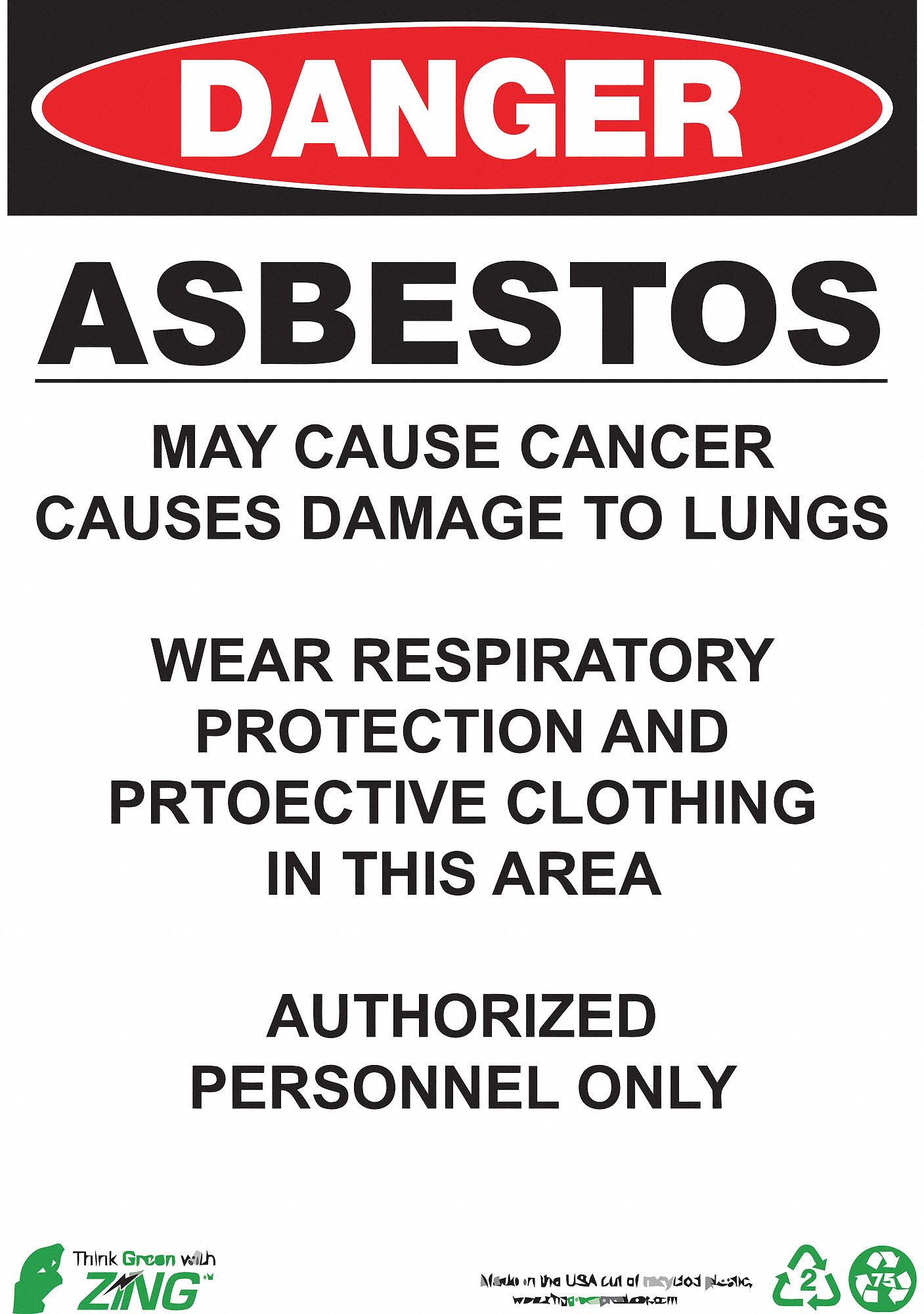 DANGER SIGN, 10 IN X 14 IN, 0.025 IN, PLASTIC, SURFACE SIGN MOUNTING, DANGER HEADER, WHITE/BLACK