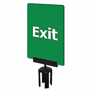 ACRYLIC SIGN, EXIT PLEASE DO NOT ENTER, POST BRACKET, GREEN, 7 X 11 IN
