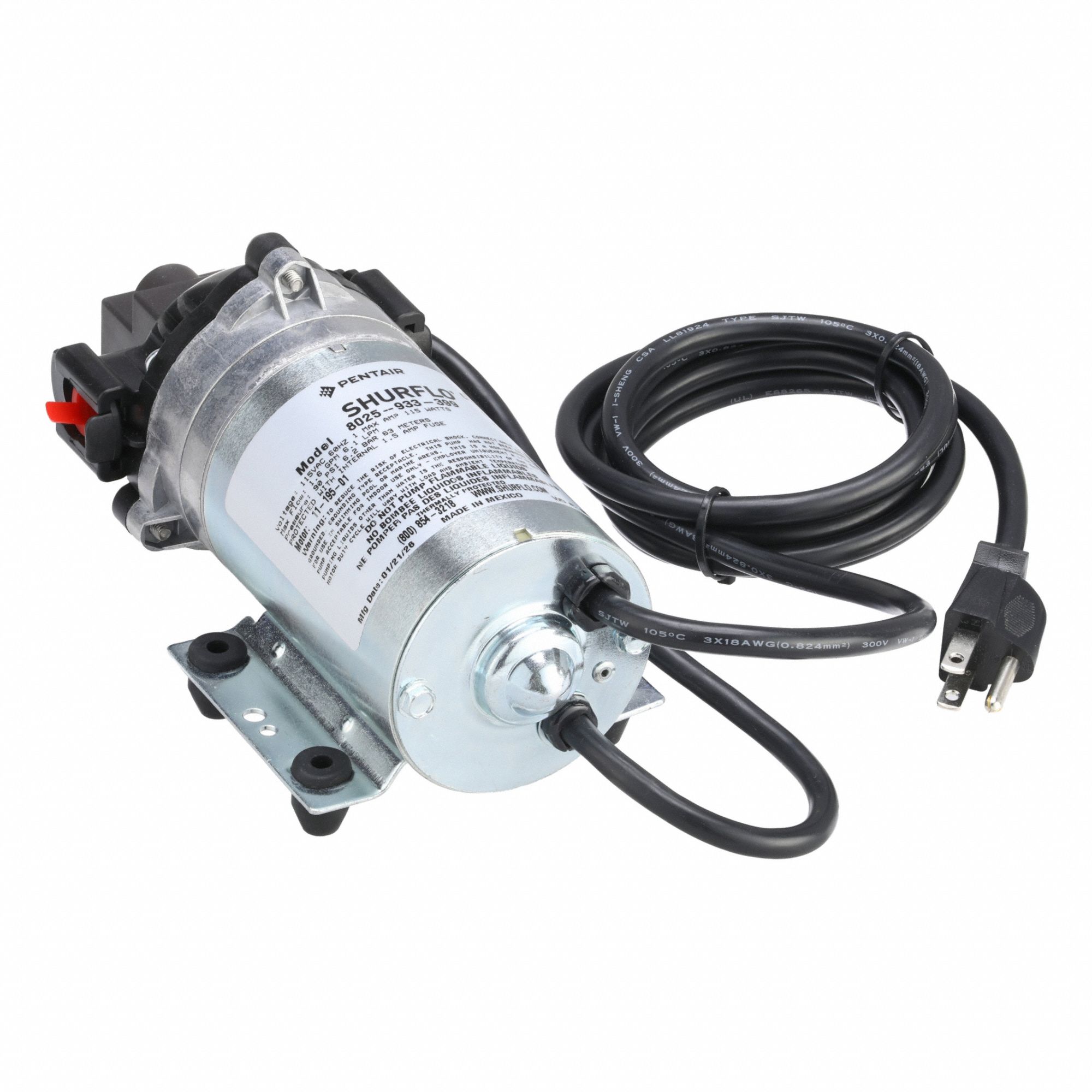 Booster Pump: 115V AC, 1/3 hp Horsepower, 3/8 in NPTF, 3/8 in FNPT, 1.6 gpm Max. Flow Rate