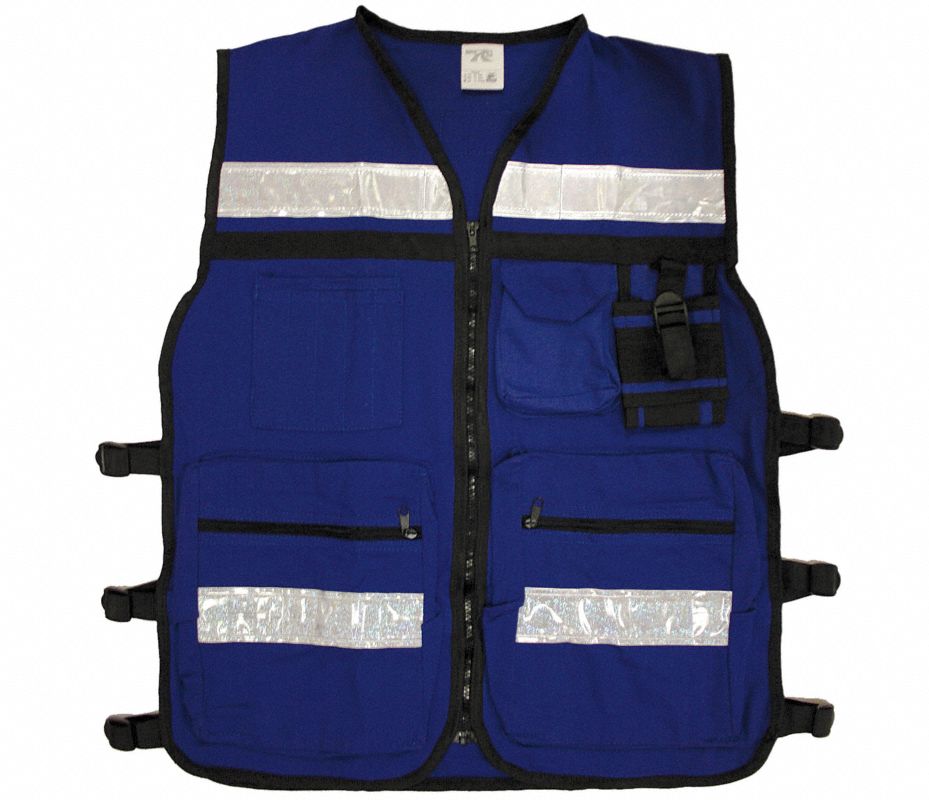 SAFETY ROAD Chaleco de Seguridad Azul Chalecos de Alta Visibilidad 28F559 SR2020AZCRXG