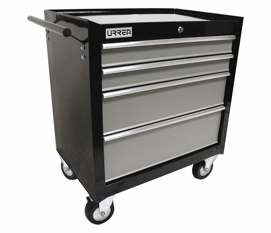 URREA Gabinete Móvil, Negro, Ancho 31-1/2", Profundidad 18", Altura 27