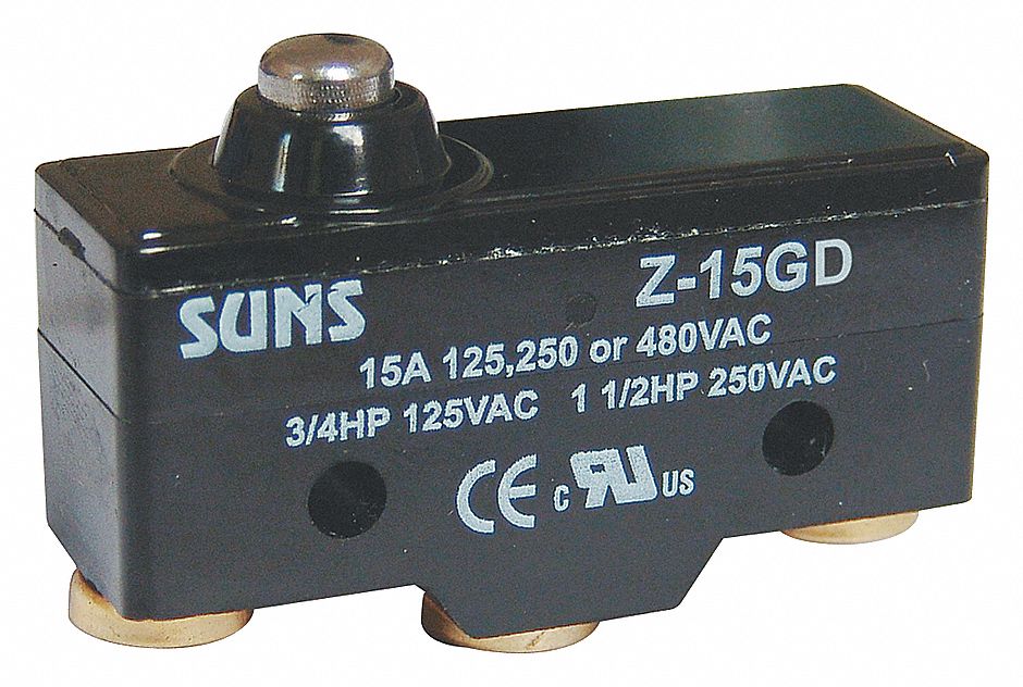 SNAP ACTION SWITCH, PLUNGER ACTUATOR, SPDT, SCREW