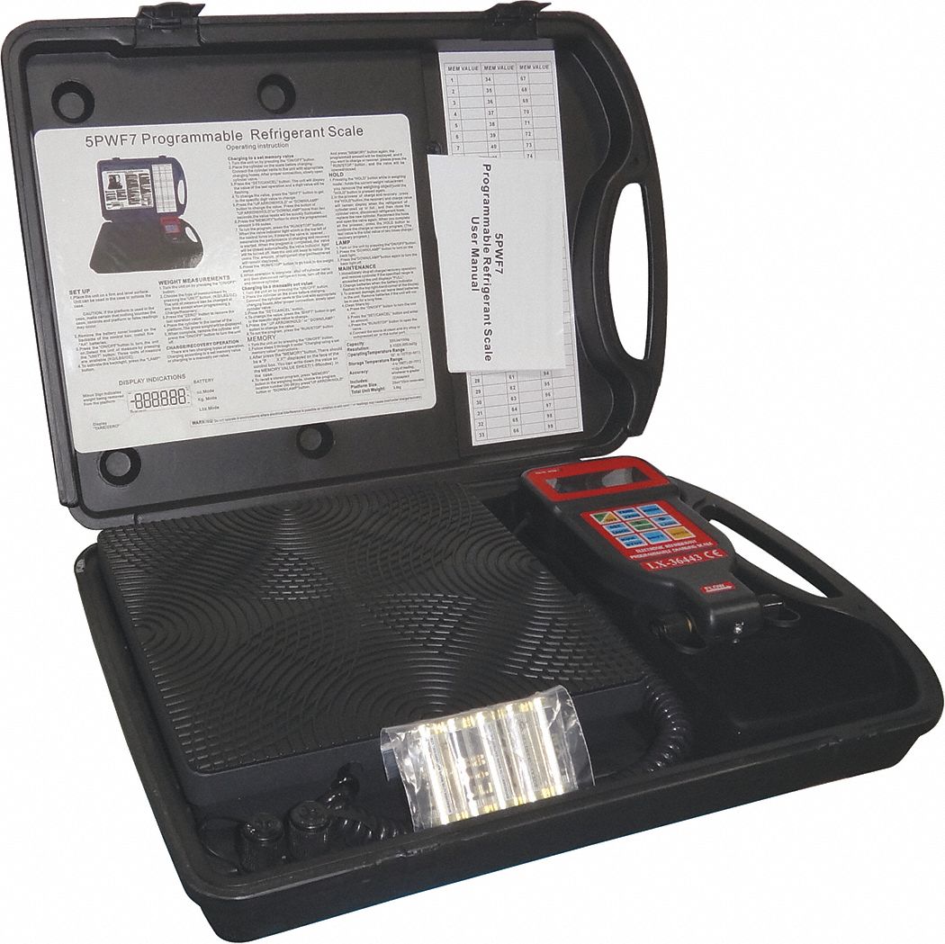 CHARGING SCALE, 220 LB LOAD CAPACITY, BUILT-IN DISPLAY, 9 IN W X 9 IN L, +/-2 G