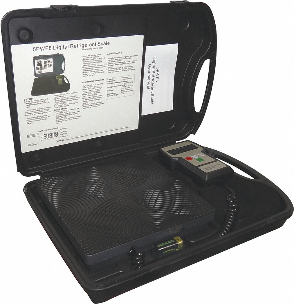 CHARGING SCALE, 110 LB LOAD CAPACITY, BUILT-IN DISPLAY, 9 IN W X 9 IN L, +/-2 G