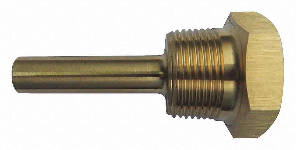 BIMETAL THERMOWELL,BRASS,1/2 NPSM