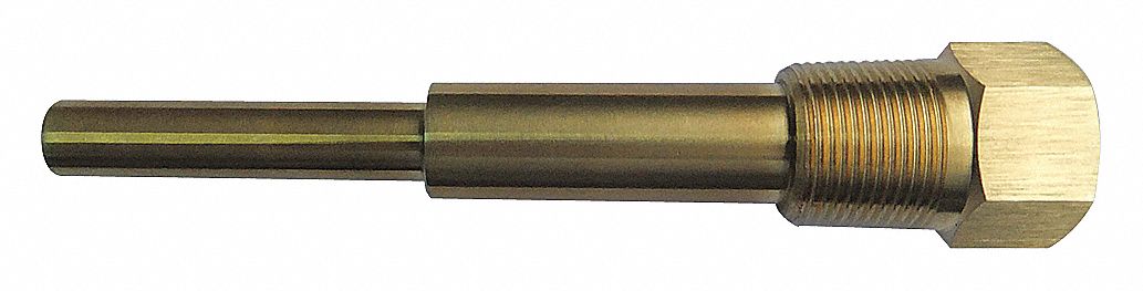 BIMETAL THERMOWELL,BRASS,1/2 NPSM