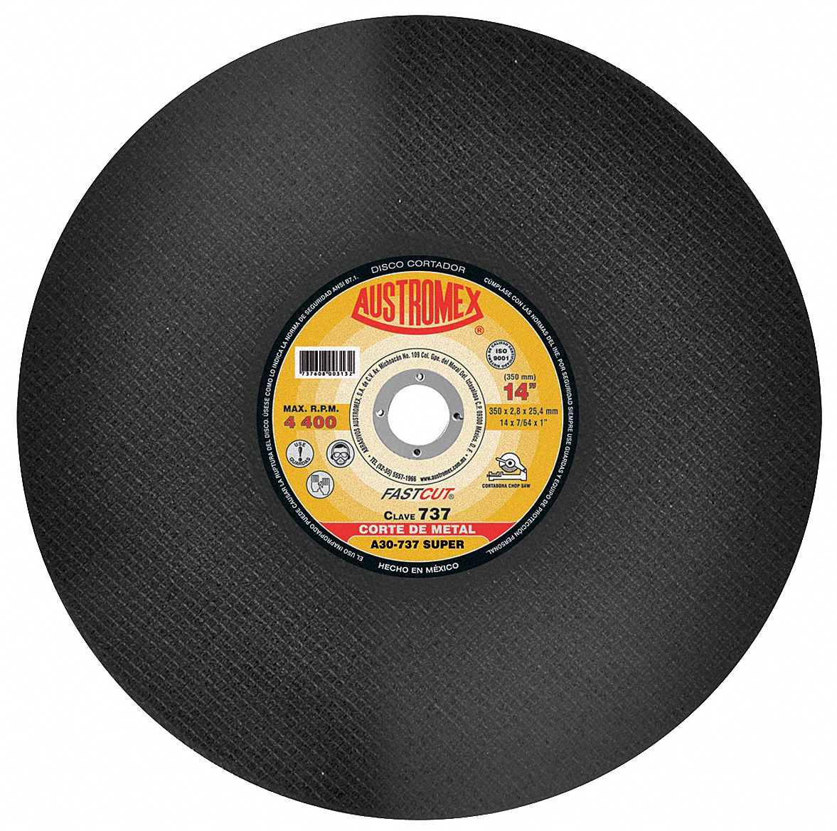 AUSTROMEX Disco de Corte de 14" Grano 30 para Alto Rendimiento Todo