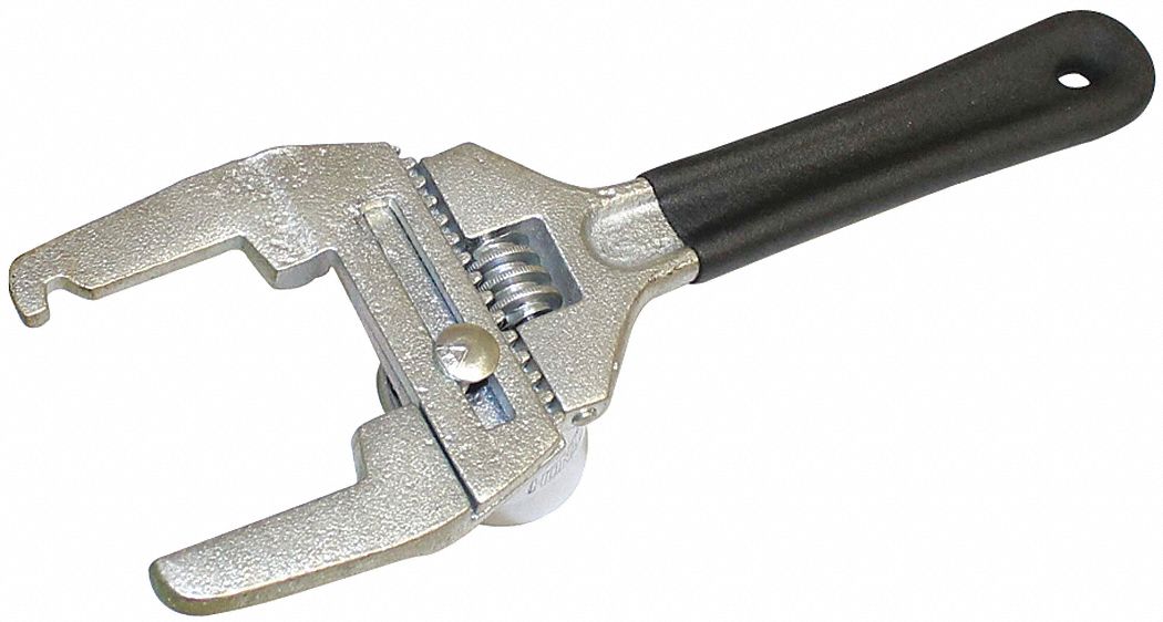 ADJUSTABLE WRENCH, CAST IRON, 10 1/2 IN HANDLE L, 10 1/2 IN, SMOOTH, ADJUSTABLE