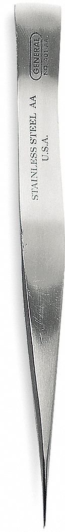 TWEEZERS, STAINLESS STEEL, POINT, STRAIGHT TIP, 0.35 MM TIP THICK