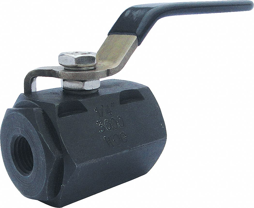 MANUAL TWO-WAY BALL VALVE: ¼ IN, CARBON STEEL, STRAIGHT, FNPT X FNPT, TWO-PIECE