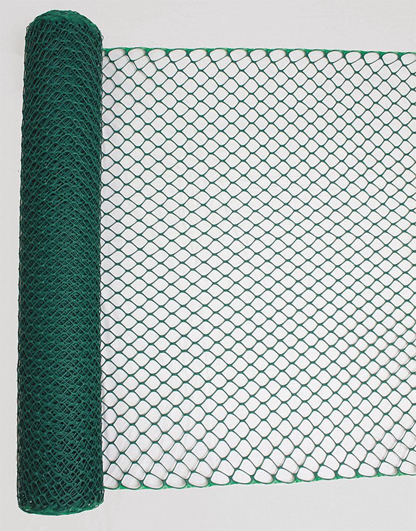 SAFETY FENCE, 4 FT. H, 50 FT. L, GR