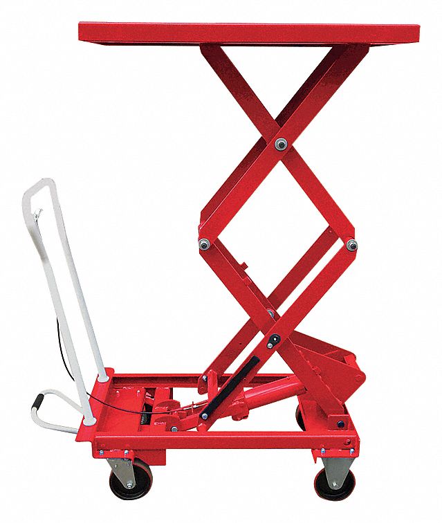 SCISSOR LIFT CART,660 LB.,STEEL,FIX