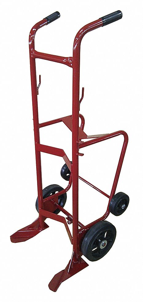 Drum Truck,55 Gal,Steel,Red,57-1/2 In. H