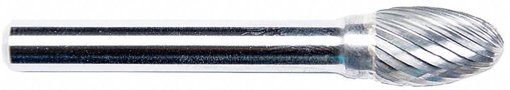 OVAL BUR SE, OVAL, SE-5, SINGLE CUT, ½ IN X ⅞ IN HEAD, ¼ IN SHANK