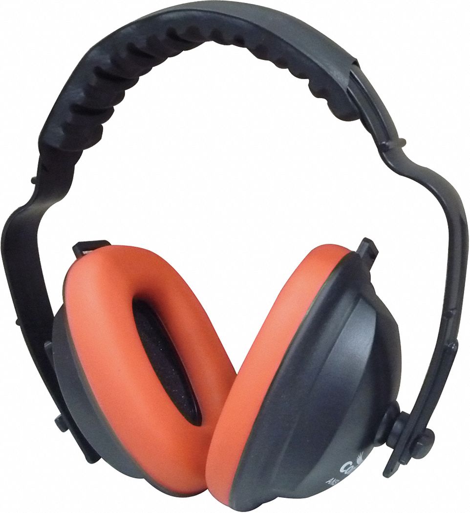 EARMUFFS, OVER-THE-HEAD, RIGID, BLK,RED, PVC/POLYOXYMETHYLENE, 21DB, DIELECTRIC