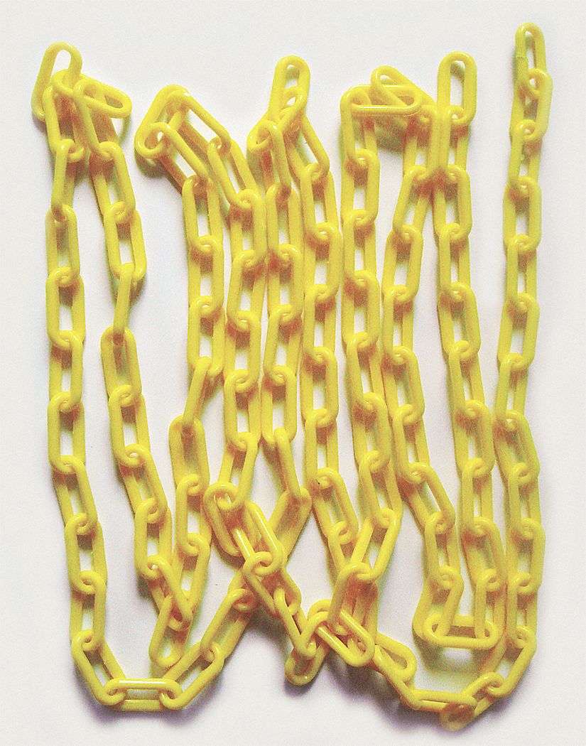 BARRICADE CHAIN,2 IN X 100 FT,YELLO