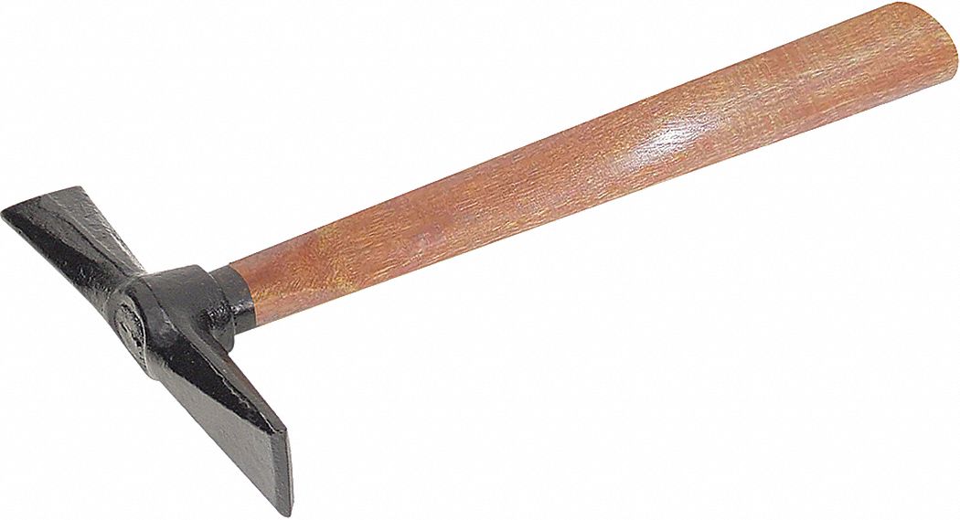 CHIPPING HAMMER, 12 IN OVERALL L, WOOD HANDLE, PARALLEL/PERPENDICULAR, 1⅛ IN BLADE L, STEEL