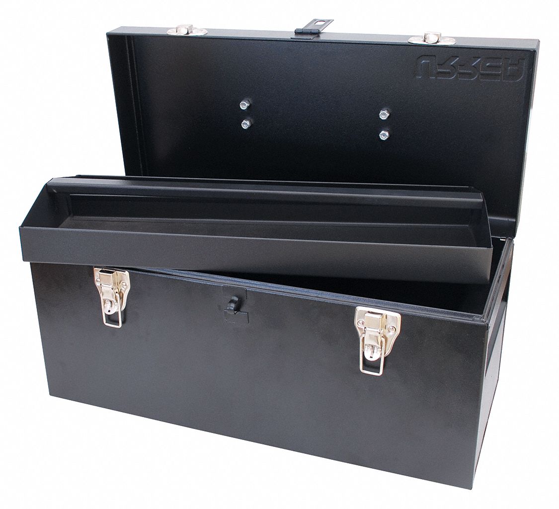 Caja De Herramientas Metal Negro Ancho Exterior 20 Altura Extrerior 9 Profundidas Exterior 8 Capacidad 1200 Pulg Cub