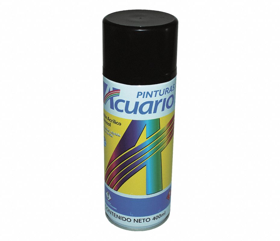 PINTURAS ACUARIO Esmalte Acrílico en Aerosol Negro Metálico 400ml para  Cartón, Vidrio, Metal, Papel, Plástico, Madera - Pinturas en Aerosol -  28M779 | AA79405 - Grainger México