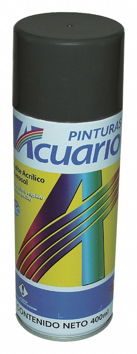 PINTURAS ACUARIO Esmalte Acrílico en Aerosol Negro Metálico 400ml para  Cartón , Vidrio , Metal , Papel , Plástico , Madera - Pinturas en Aerosol -  28M779