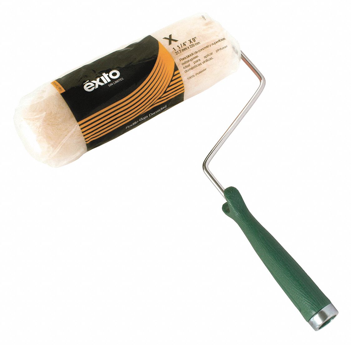EXITO Rodillo,Verde,34 cm L,Acero 28M839 19AH022171 Grainger