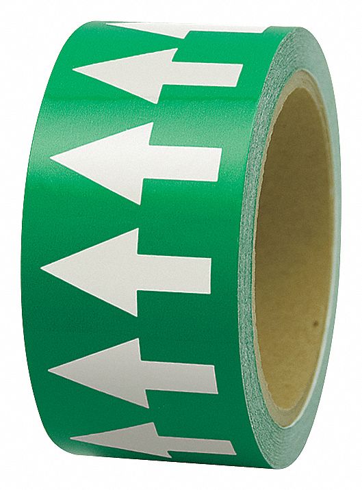 ARROW TAPE,WHITE/GREEN,1 IN. W