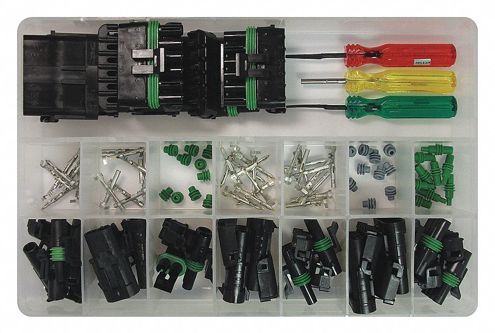 PICO WEATHER PACK TERMINAL/TOOL KIT, ASSORTED, COMPACT CASE, 90 PIECES -  Wire Connector and Terminal Kits - PIC31503-91