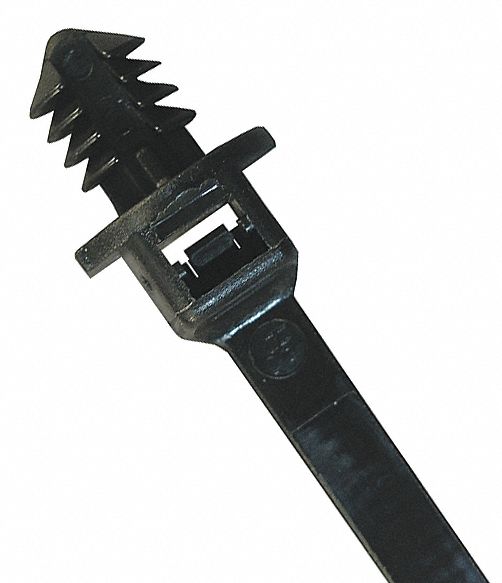 BLACK PUSH MOUNT CABLE TIES,PK100