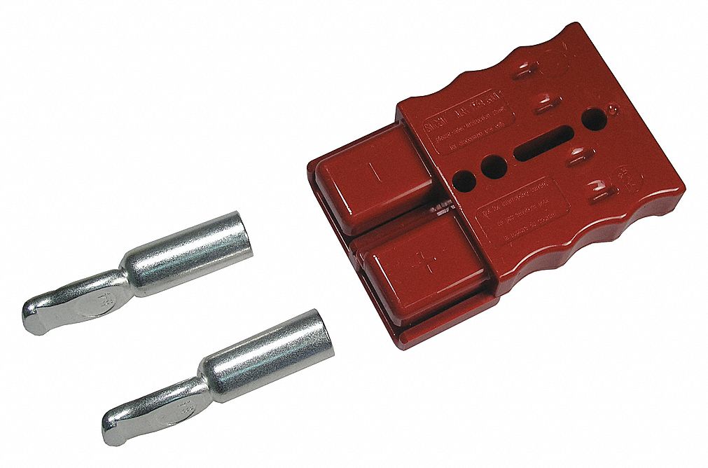 BATTERY CONNECTOR, MODULAR, DOUBLE POLE, 70 AMP, 50 AMP SERIES, RED, 8 GAUGE WIRE