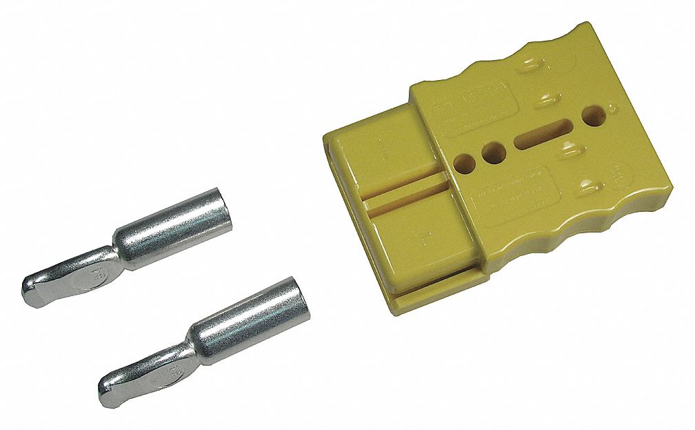 BATTERY CONNECTOR, MODULAR, DOUBLE POLE, 95 AMP, 50 AMP SERIES, YELLOW, 6 GAUGE WIRE