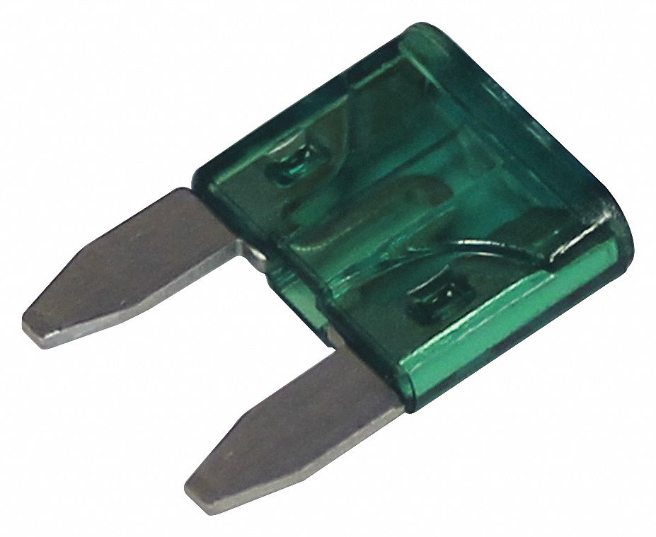 BLADE FUSE, 32 V DC, 30 AMPS, PLASTIC, GREEN, 5 PK