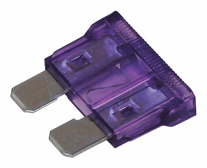 BLADE FUSE, 32 V DC, 3 AMPS, PLASTIC, VIOLET, 5 PK