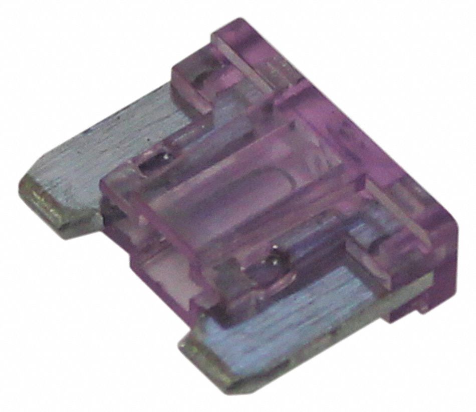 FUSE, 32 V DC, 3 AMPS, PLASTIC, 11 MM L X 3.9 MM W X 9.15 MM D, VIOLET, 5 PK