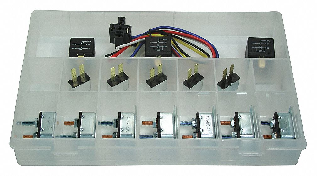 CIRCUIT BREAKER AND RELAY KIT, 12 V DC, 1 3/4 IN L X 7 IN W X 11 IN D, 40/30 AMPS