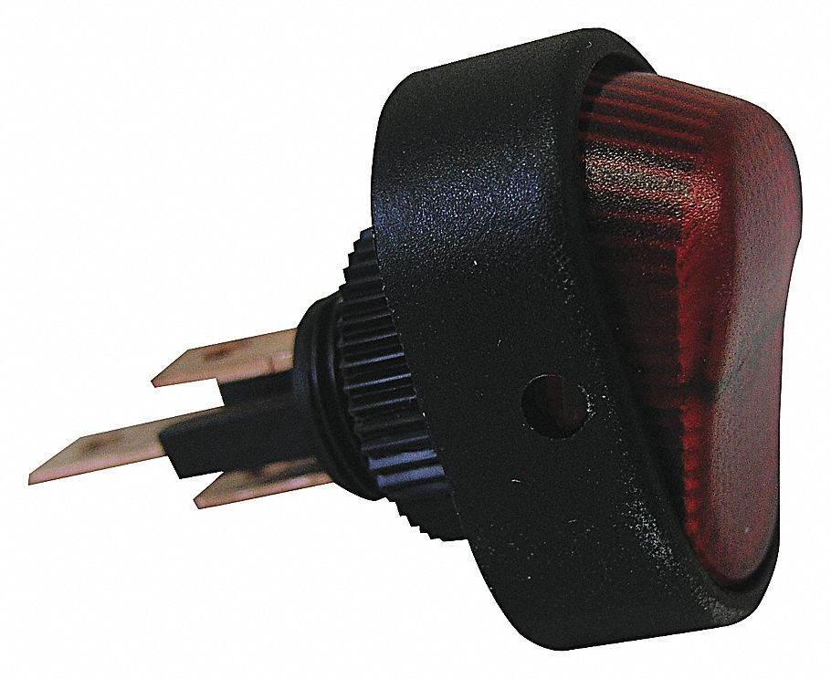 ON-OFF RED OVAL 12V 30A