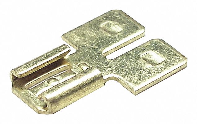 MALE TABS W/FEMALE REC, .250 IN, 4.015 LENGTH, BRASS, PK 50