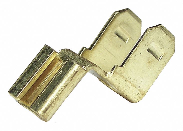 MALE TABS W/FEMALE REC, .250 IN, 4.409 IN LENGTH, BRASS, PK 100