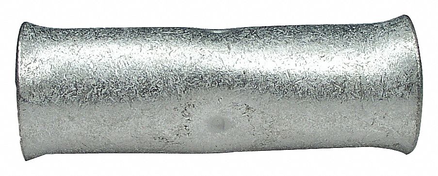 BUTT CONNECTOR, SOLID BARREL LUG, NON-INSULATED, 1 GA, COPPER, PKG 10