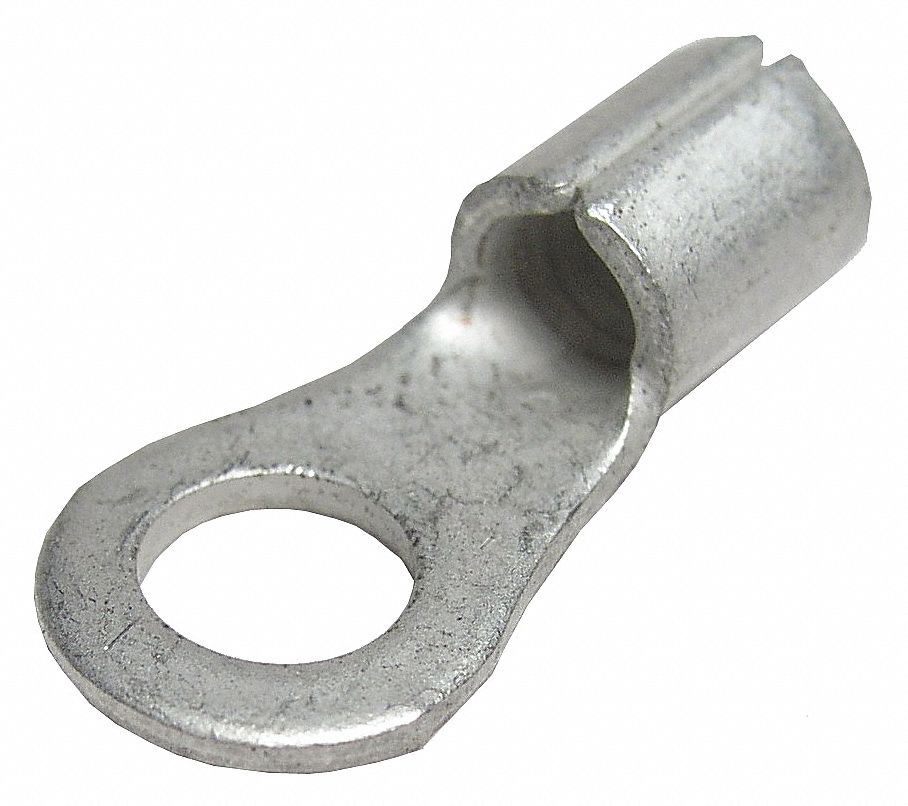 RING TERMINALS, NON-INSULATED, BUTTED, 600 V, 12-10 GA, STUD SZ 3/8 IN, COPPER, PK 100