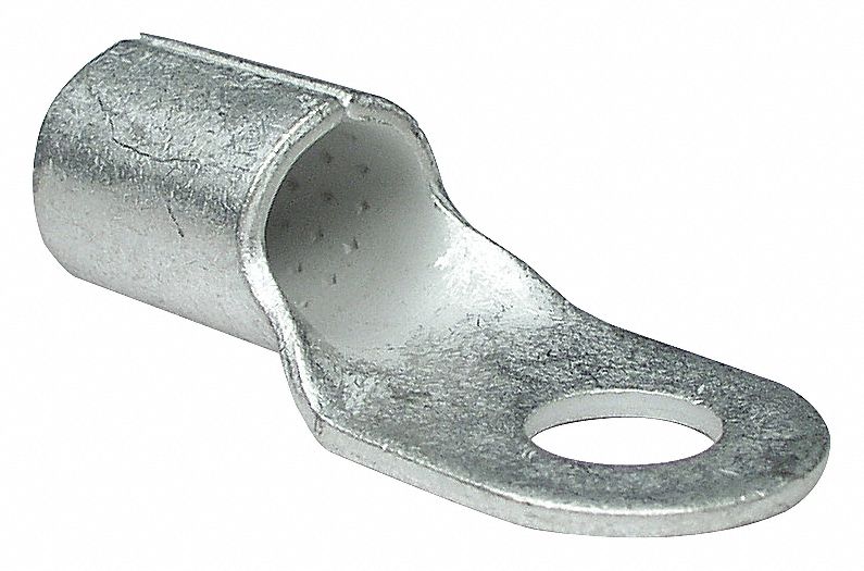 LUG RING, BRAZED, NON-INSULATED, 1083 ° C, 8 GA, 1/4 IN STUD, 5 IN LENGTH, COPPER/TIN, PK 25