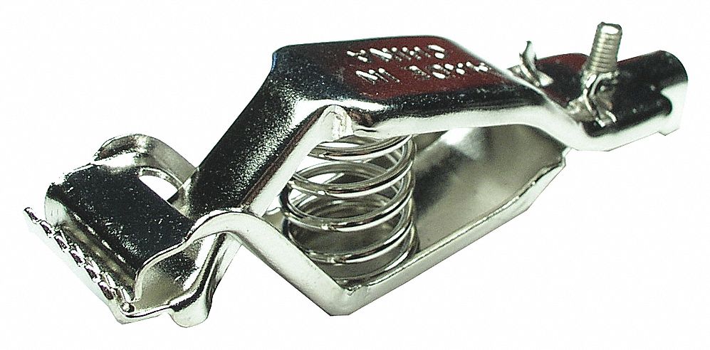 BATTERY AND TEST CLIPS, 25 AMPS, CHROME, 2 3/4 X 7/8 IN, 25 A CHROME, PLATED STEEL, PKG 25