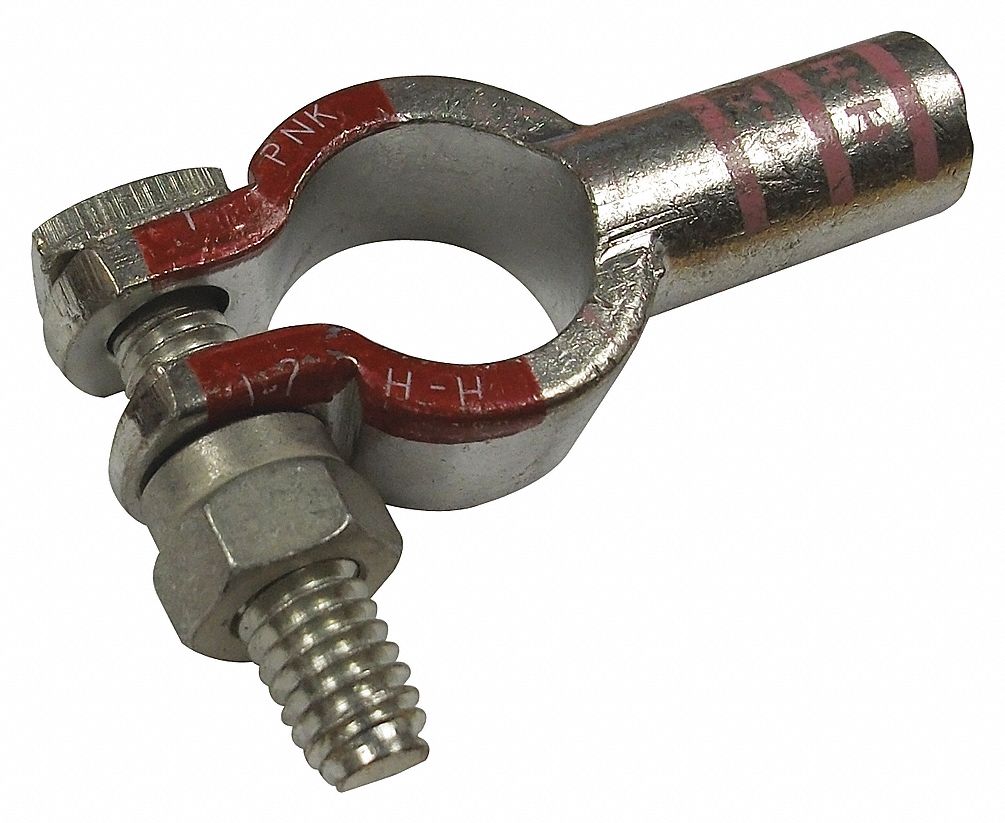 STRAIGHT BARREL BATTERY TERMINAL, 1 GAUGE, 2 GAUGE, POSITIVE POLARITY, J-1811