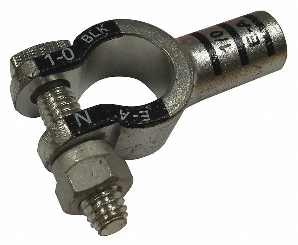 STRAIGHT BARREL BATTERY TERMINAL, 1/0 GAUGE, NEGATIVE POLARITY, J-1811