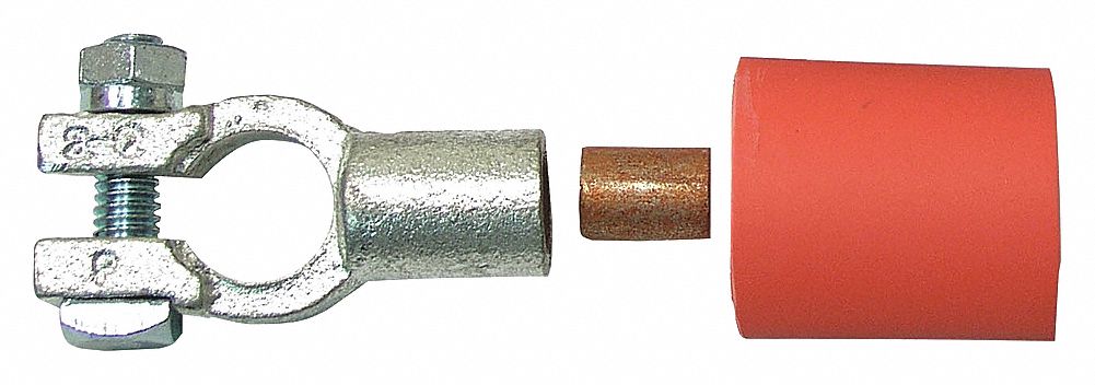 BATTERY TERMINAL, RED, GAUGE 4, POSITIVE, COPPER