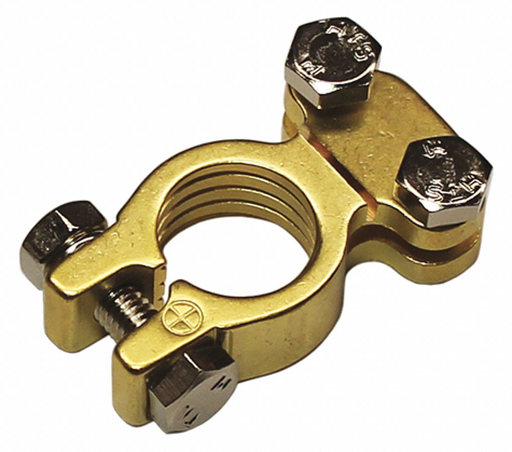 BATTERY TERMINAL, GAUGE 6/1 IN, POSITIVE, BRASS
