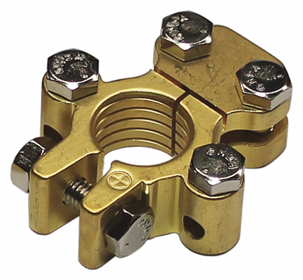 BORNE BATTERIE, CALIBRE 1/0 - 3/0, POSITIF, LAITON