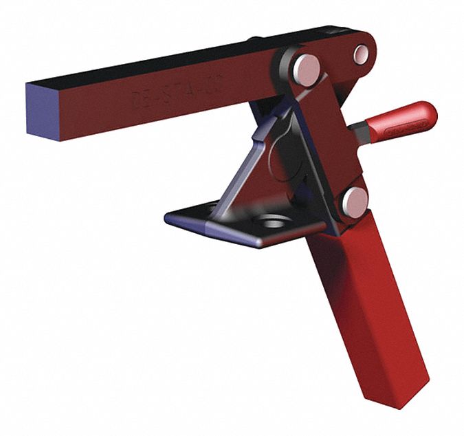 Hold-Down Clamp: Std Vertical  Handle, Flange Base Mounting, 195° Clamp Arm Opening Angle