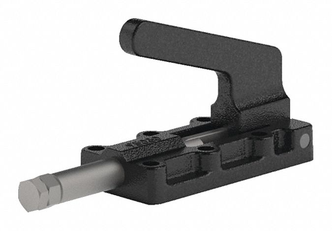 Straight-Line Action Clamp: Flange Base Mounting, Std Horizontal Handle, 0.98 in Arm Lg